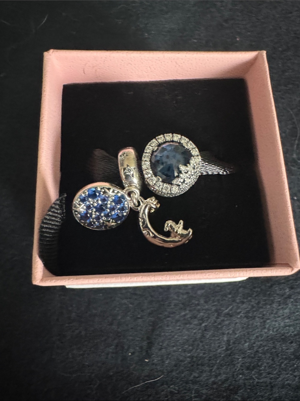 Pandora Sterling Silver Blue Crystal Charms